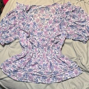 Blu Pepper Lavender Floral Blouse